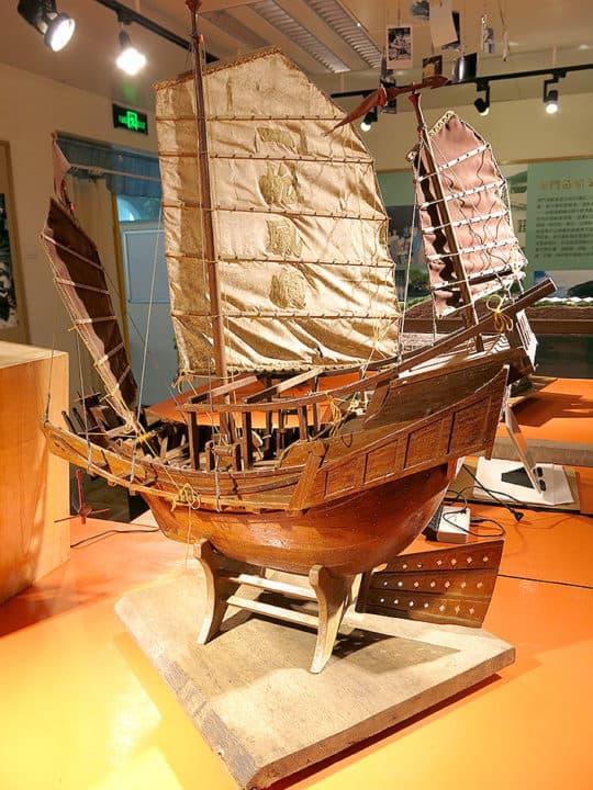 花費大量心機造出來的風帆漁船模型