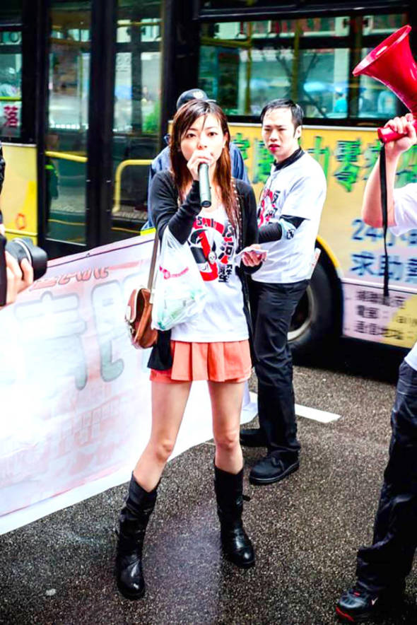 甘雪玲2013年遊行時被封「社運女神」。