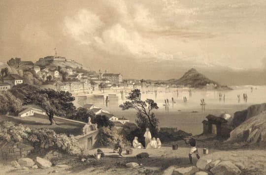 Macau, 1854 by William Heine, from MIT Visualizing Cultures.