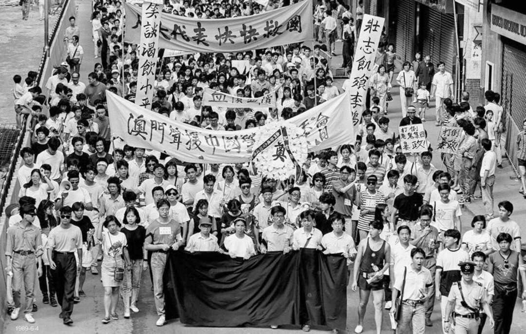 1989年，澳門一連串的遊行示威活動，參加人數愈來愈多。