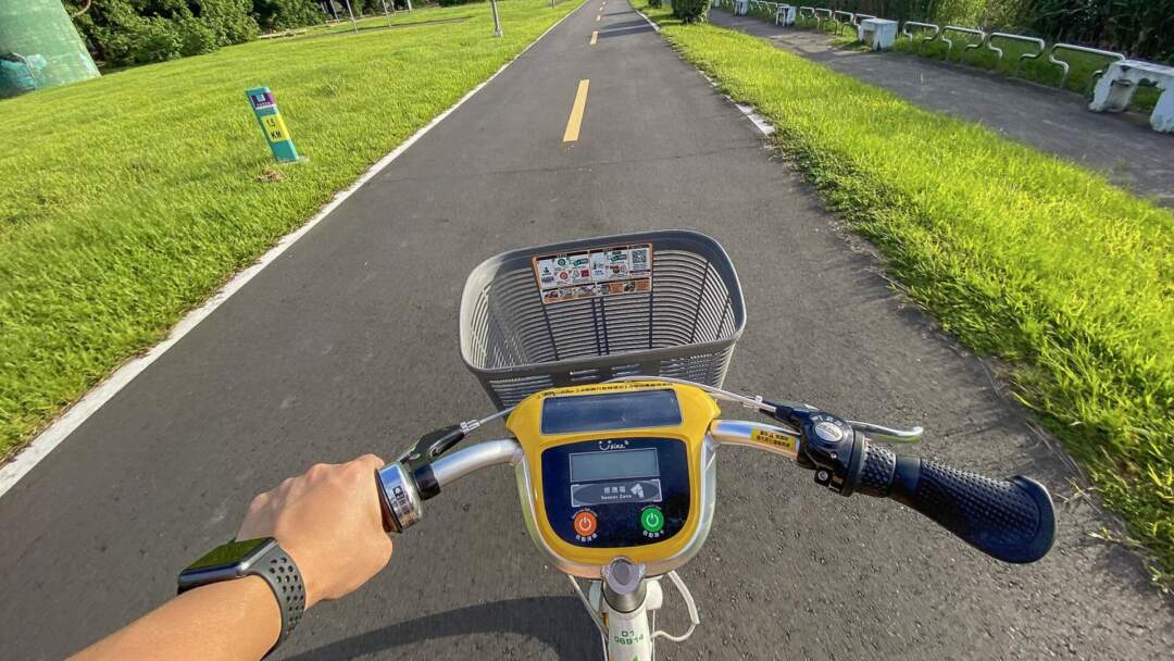 在得知確診後，我騎著Youbike沿河濱單車徑回家。 相片由崔子釗提供